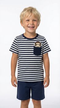 Zippy Navy Stripe T Shirt, 4 of 7