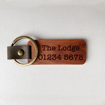 Personalised Wooden Keychain, Father's Day Gift, 4 of 5