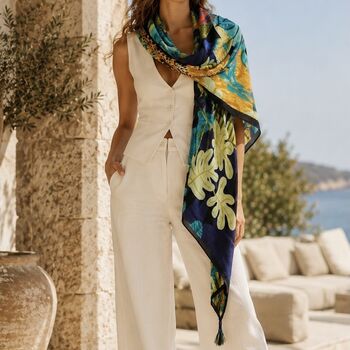 Midnight Jungle Leopard Sarong Scarf, 4 of 6