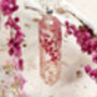 Preserved Pink Flower Sterling Silver Necklace, thumbnail 2 of 3