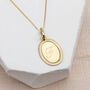 9ct Yellow Gold Oval Initial Pendant Necklace, thumbnail 1 of 4