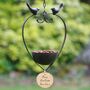 Personalised Love Birds Hanging Heart Bird Dish, thumbnail 1 of 7