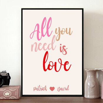 Custom Name Love Quotes Print, 4 of 4