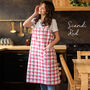 Blue Check Canvas Pinafore Apron For Artist, thumbnail 5 of 12