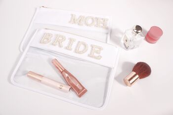 Personalised Clear Make Up Bags With Pearl Letters, 12 of 12