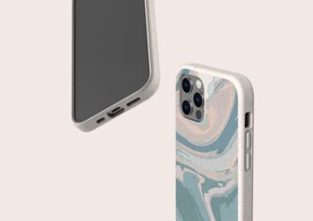 Blue Liquid Marble Biodegradable Phone Case, 4 of 8