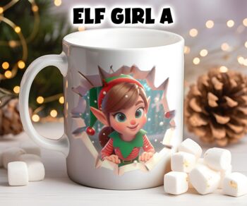 Personalised Christmas Elf Breakout Gift Mug, 4 of 6