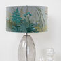Hedgerow Lampshade In Blues And Green On Grey, thumbnail 1 of 7