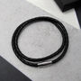 Men's Personalised Double Strand Woven Leather Bracelet, thumbnail 3 of 7