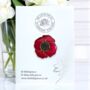 Red Remembrance Poppy Flower Lapel Pin, thumbnail 1 of 8