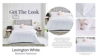 Lexington White Two Line Sateen Bed Linen, 8 of 12