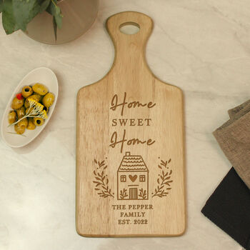 Personalised Home Sweet Home Wooden Chopping Board, 4 of 5
