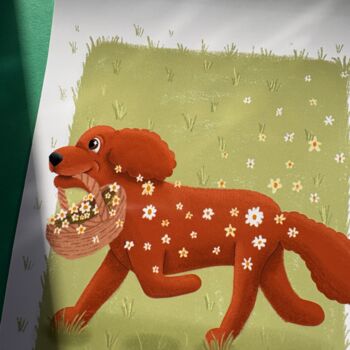Illustrated Dog With Daisies Print, Dog Owner Gift, 2 of 2