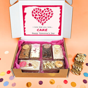 Personalised Six Mini Loaf Cakes Valentine's Day Gift Box, 6 of 6