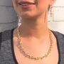Gold Plated Interlocking U Chain Necklace, thumbnail 2 of 6