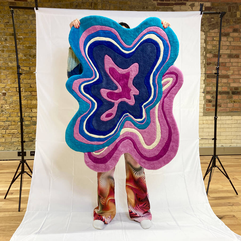 Handmade 'Love Rug' Medium Tufted Rug By Mother Rugger