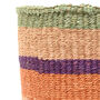 Reli: Green And Purple Stripe Woven Storage Basket, thumbnail 8 of 9