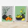 Oranges And Lemons Against A Spotty Background, thumbnail 5 of 12