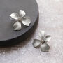 Silver Colour Hand Painted Flower Shaped Stud Earrings, thumbnail 1 of 3