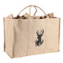 Personalised Stag Jute Log Bag, thumbnail 2 of 6