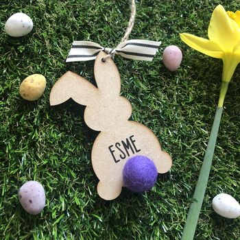 Personalised Easter Bunny Hanging Decoration, 4 of 5