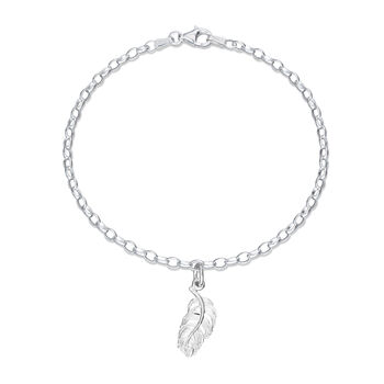 Sterling Sillver Feather Charm Bracelet, 3 of 5