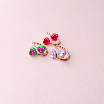 Bright Enamel Heart Ring, 3 of 8