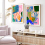 Colourful Abstract Leaf Print Set Of Three, thumbnail 6 of 12
