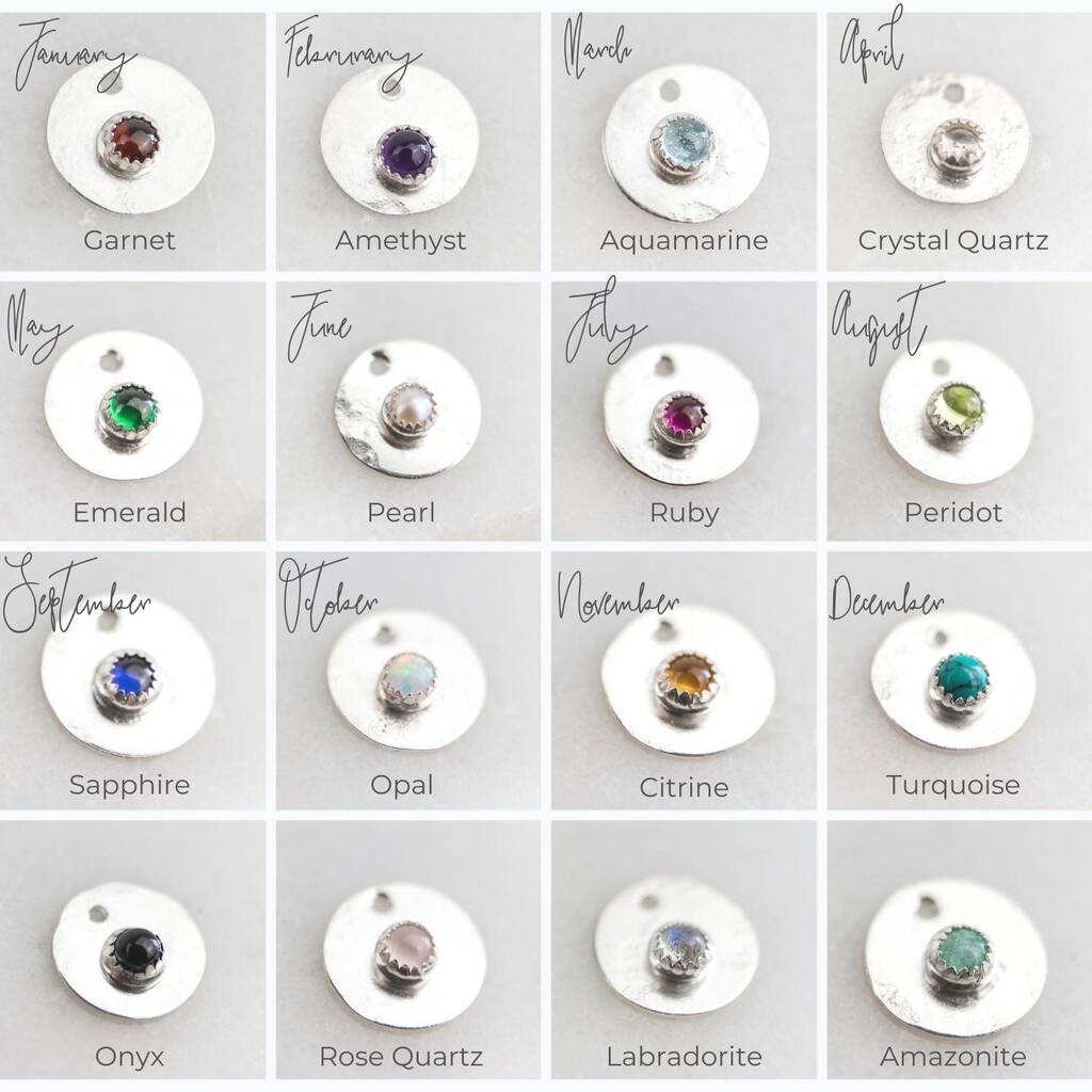 Birthstone Ring Birth Month Jewelry Silver Birthmonth Flower