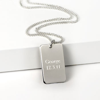 Sterling Silver Dog Tag Pendant, 6 of 6