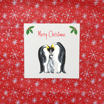 Personalised Penguin Family First Christmas Card, 3 of 8