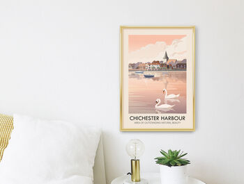 Chichester Harbour Aonb Travel Poster Art Print, 2 of 8