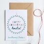 Personalised Children's Christmas Card With Garland, thumbnail 1 of 3