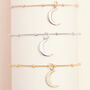 Moon Choker Necklace In Silver Or Gold Vermeil, thumbnail 3 of 5