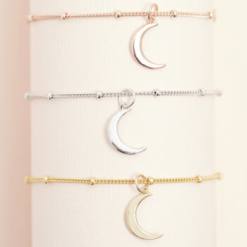 Moon Choker Necklace In Silver Or Gold Vermeil, 3 of 5