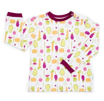 Vegetable Print 100% Organic Cotton Long Sleeve T Shirt, 2 of 3