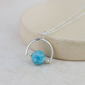 Sterling Silver Semi Precious Bead Spinner Pendant, 7 of 7