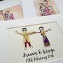 Personalised Couple Cotton Anniversary Embroidered Art, thumbnail 2 of 12