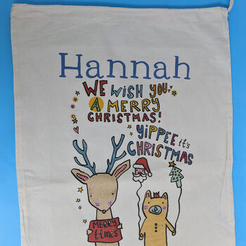 Personalised Yippee It's Christmas Santa Sack, 3 of 3