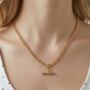 Kin Gold T Bar Necklace, thumbnail 2 of 5