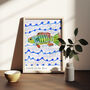 Catch Of The Day Art Print Fish Coastal Poster, thumbnail 1 of 9