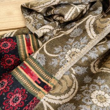 Handwoven Boho Recycled Cotton Blanket Scarf, 9 of 9