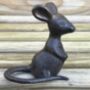 Set Of Two Solid Cast Iron Mice In Gift Pouch, thumbnail 4 of 4