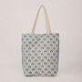 Hand Printed Block Print Summer Floral Cotton Tote Bag, thumbnail 3 of 5
