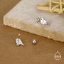 Sterling Silver Robin 18 G Screw Back Stud Earrings, thumbnail 3 of 9