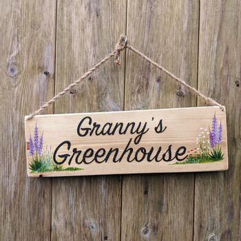 Personalised Garden Sign With Hand Painted Flowers, 3 of 7
