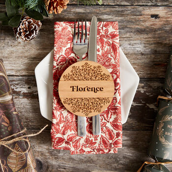 Personalised Cherry Wood Place Settings, 2 of 6