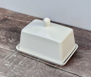 White Porcelain Butter Dish, 3 of 4