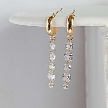 Diamond Large And Small Drop Earrings, 4 of 6