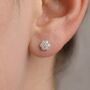 Flower Zircon Sterling Silver Stud Earrings, thumbnail 2 of 3